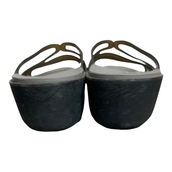 Crocs Iconic Comfort Isabella mini-wedge Black /  Smoke slide sandals size 10 - Picture 8 of 10